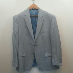 Jos. A. Bank Tailored Fit Blue Linen/Wool Jacket 46R